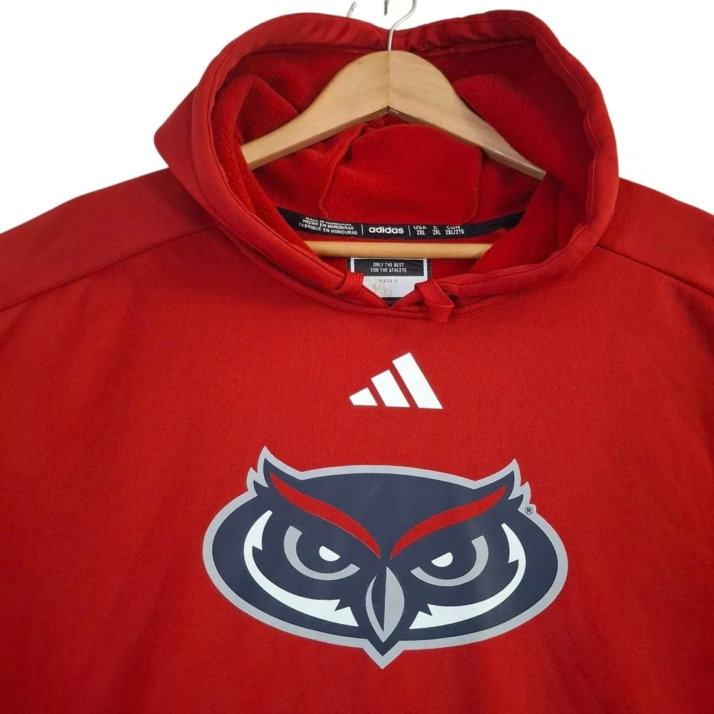 Adidas FAU Florida Atlantic University Owls Hoodie Men's 2XL Red Aeroready